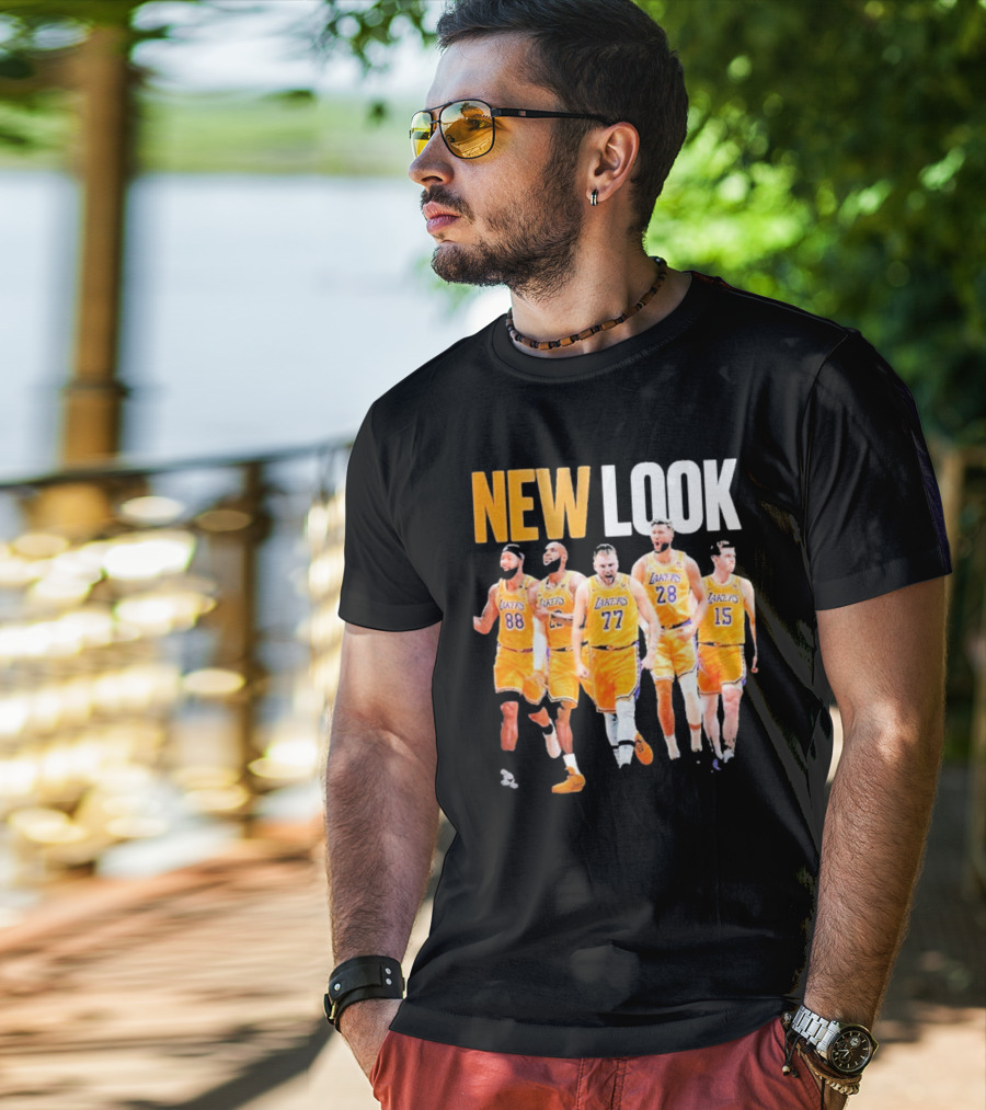 New Look Lakers Starting Five Luka Doncic 77 Los Angeles T-Shirt