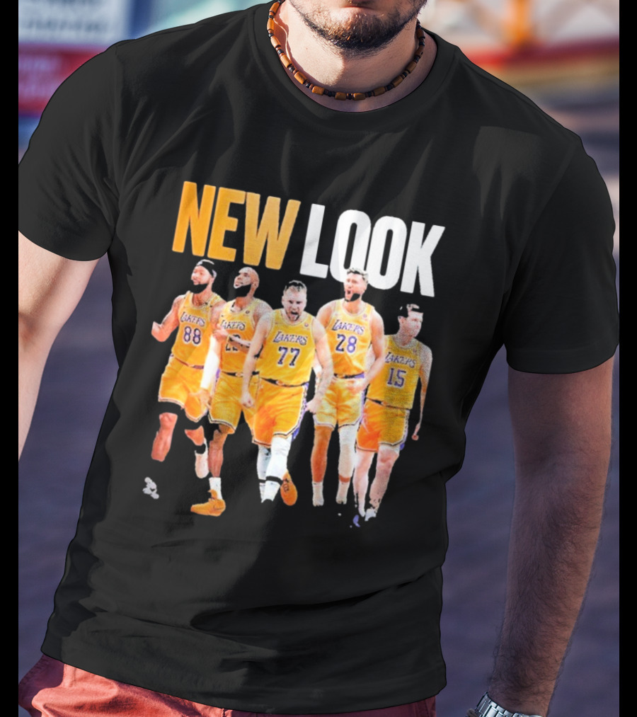 New Look Lakers Starting Five Luka Doncic 77 Los Angeles T-Shirt