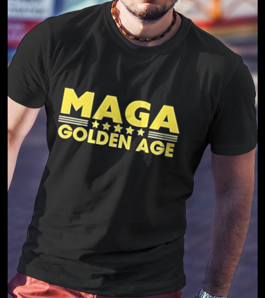 MAGAGolden Age Stars And Bold Yellow Text T-Shirt
