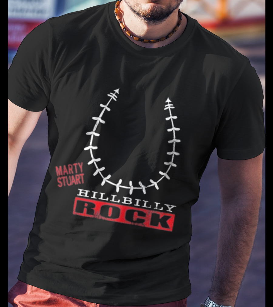 Marty Stuart HillBilly Rock Horseshoe Design T-Shirt