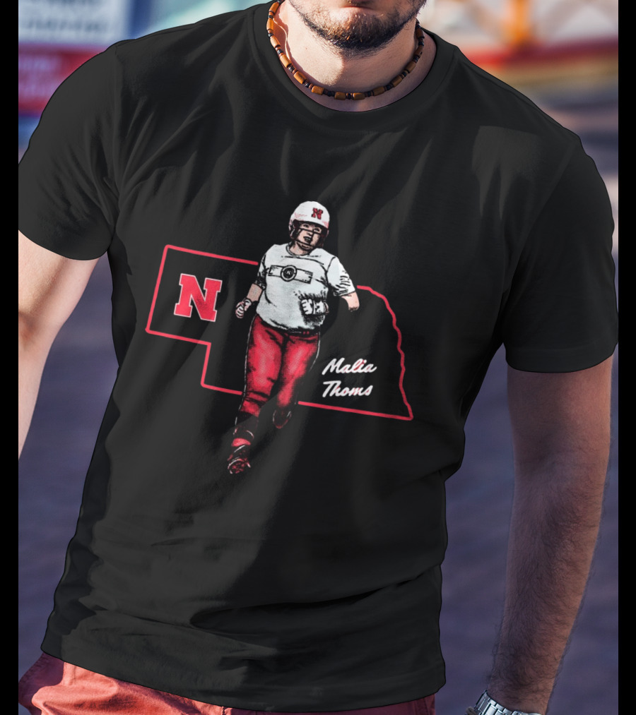 Malia Thoms Nebraska Cornhuskers Softball NCAA 2025 Hometown Hero T-Shirt