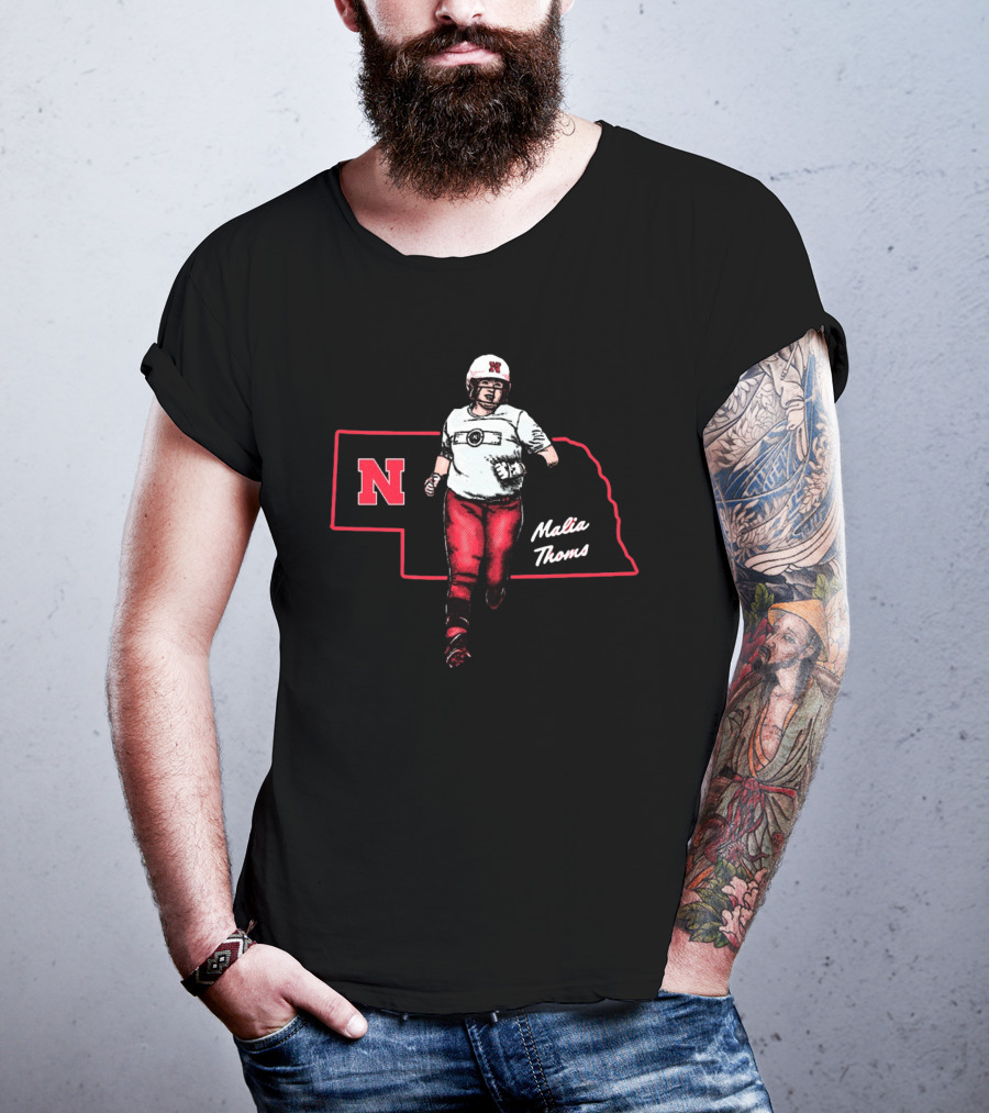Malia Thoms Nebraska Cornhuskers Softball NCAA 2025 Hometown Hero T-Shirt