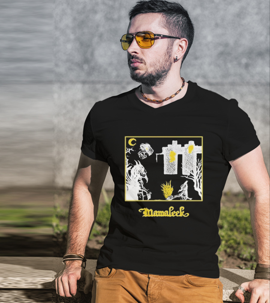 Mamaleek Netherworld Moonlit Cityscape And Surreal Figures T-Shirt