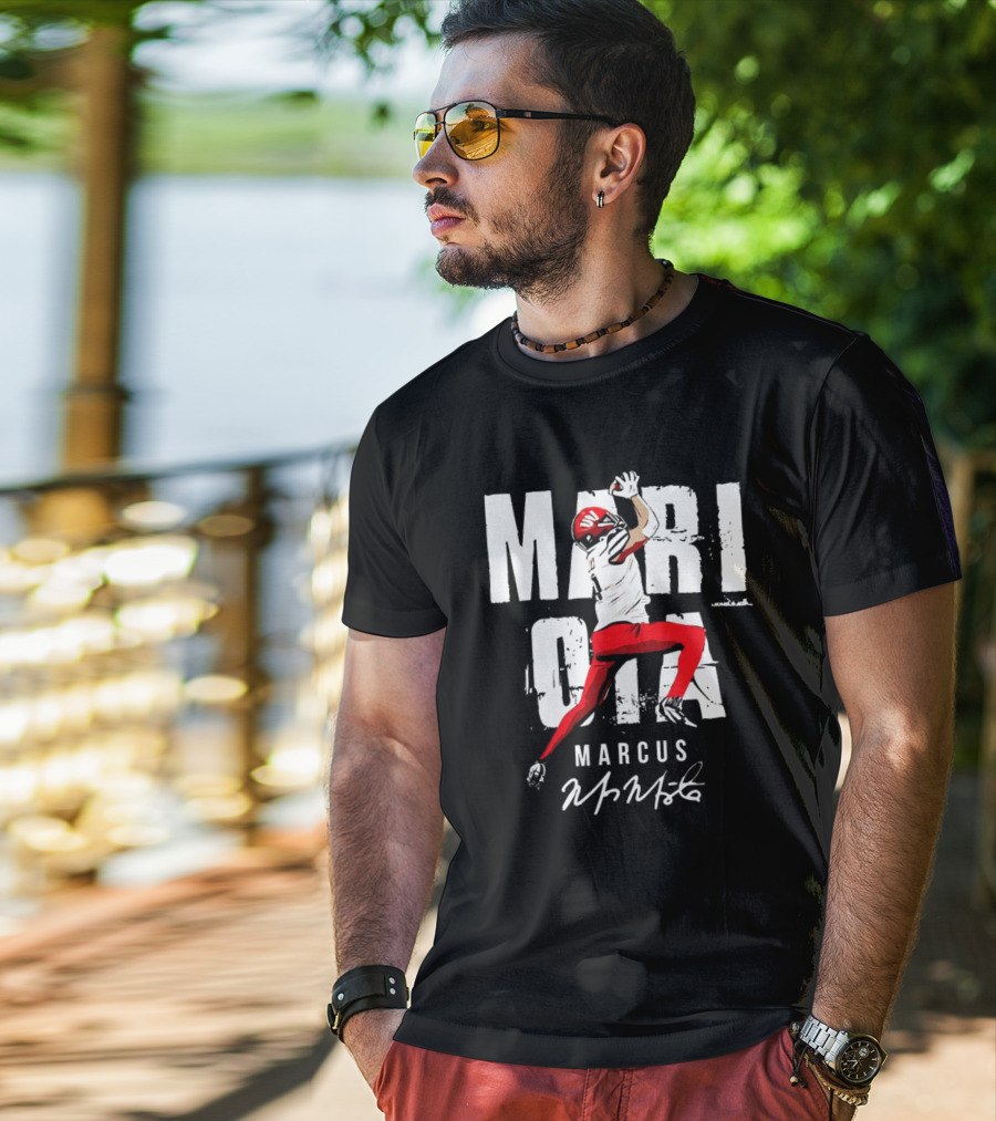 "Mari OIA Marcus Mariota Washington Commanders NFL Signature" T-Shirt