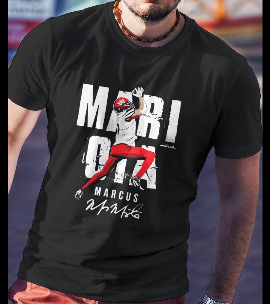 "Mari OIA Marcus Mariota Washington Commanders NFL Signature" T-Shirt