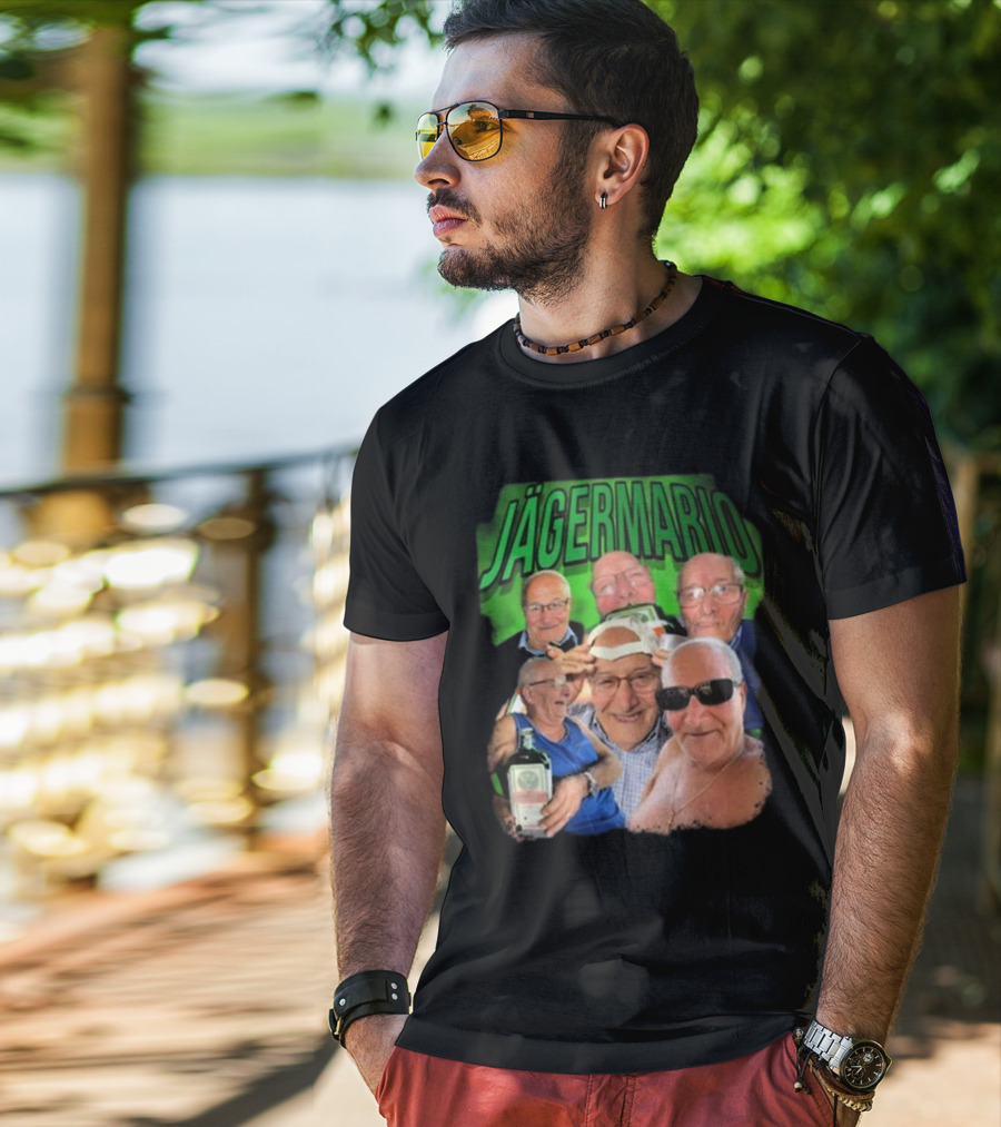 Marioscerra5 Jägermario Sigma Funny Multiphoto Collage T-Shirt