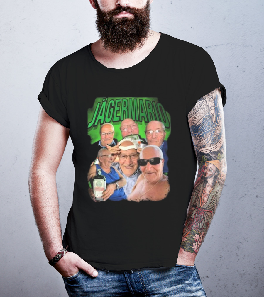 Marioscerra5 Jägermario Sigma Funny Multiphoto Collage T-Shirt