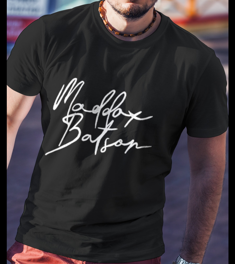 Maddox Batson Signature White Script T-Shirt