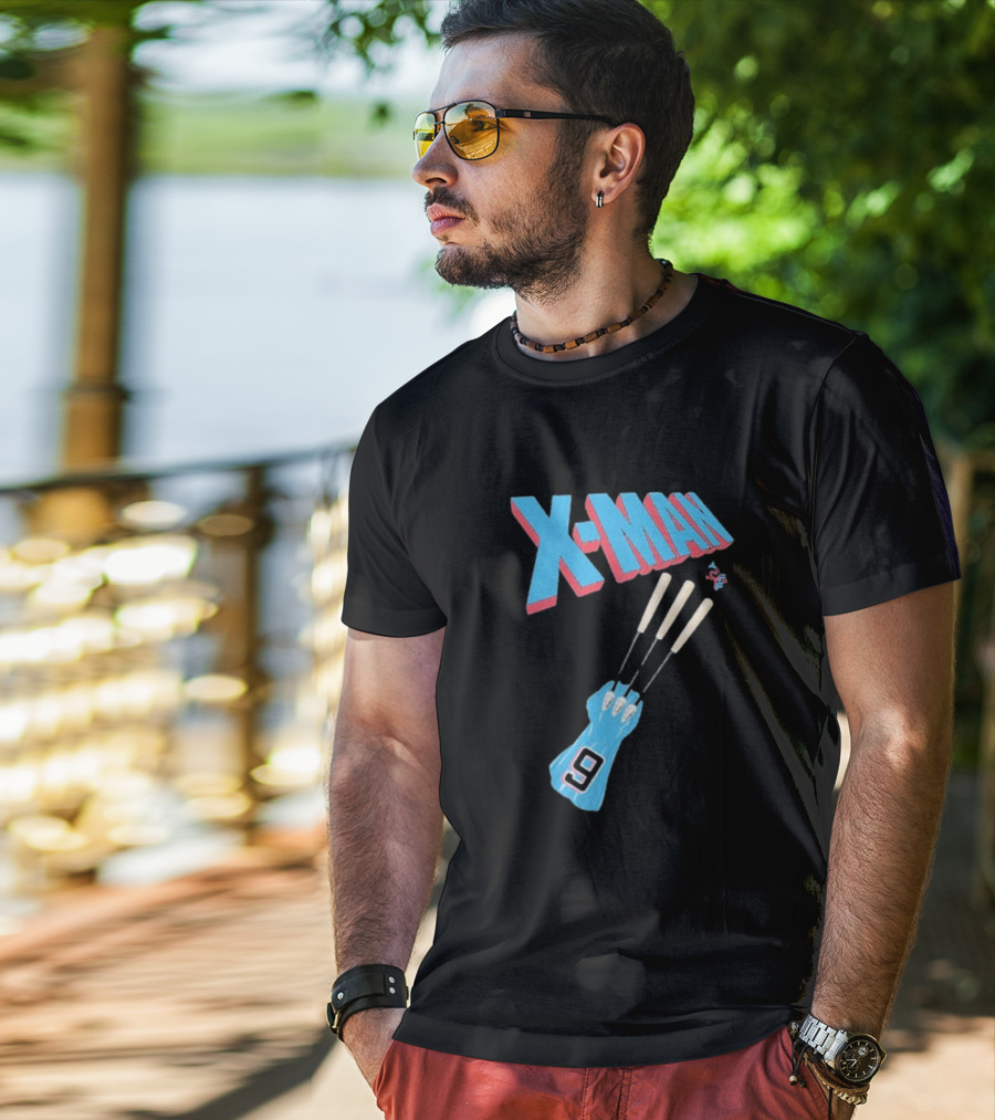 X-Man Miami Marlins Baseball Number 9 Batting Glove T-Shirt