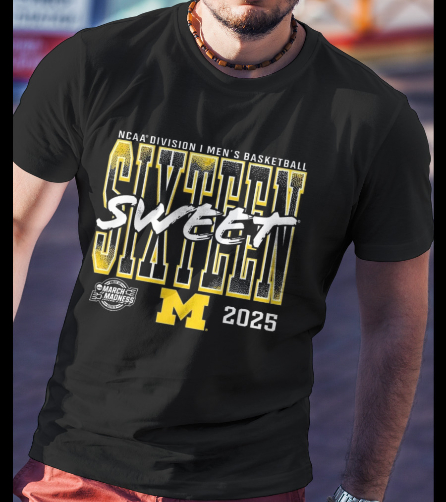 NCAA Division I Men’s Basketball Sweet Sixteen 2025 Michigan T-Shirt
