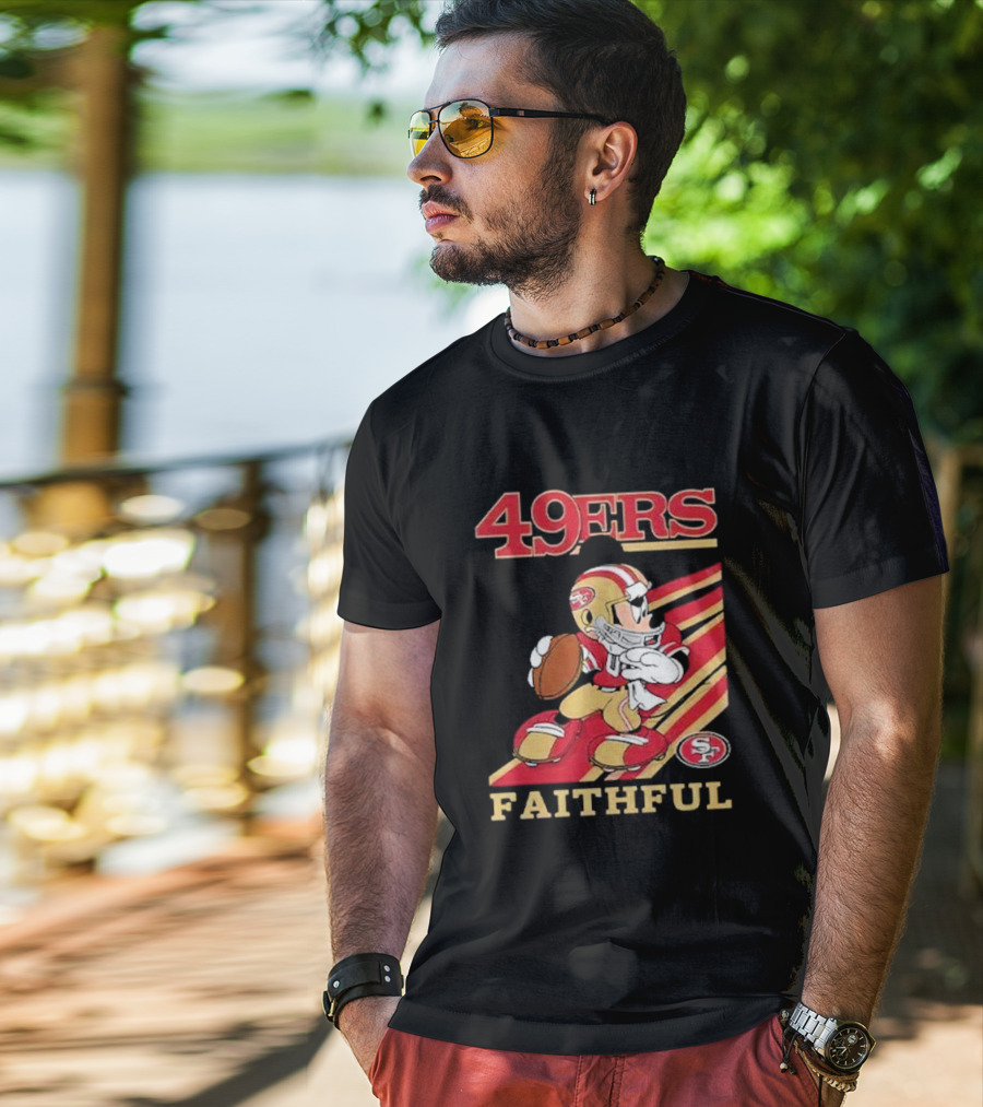 49ers Faithful Mickey Mouse Football Player T-Shirt
