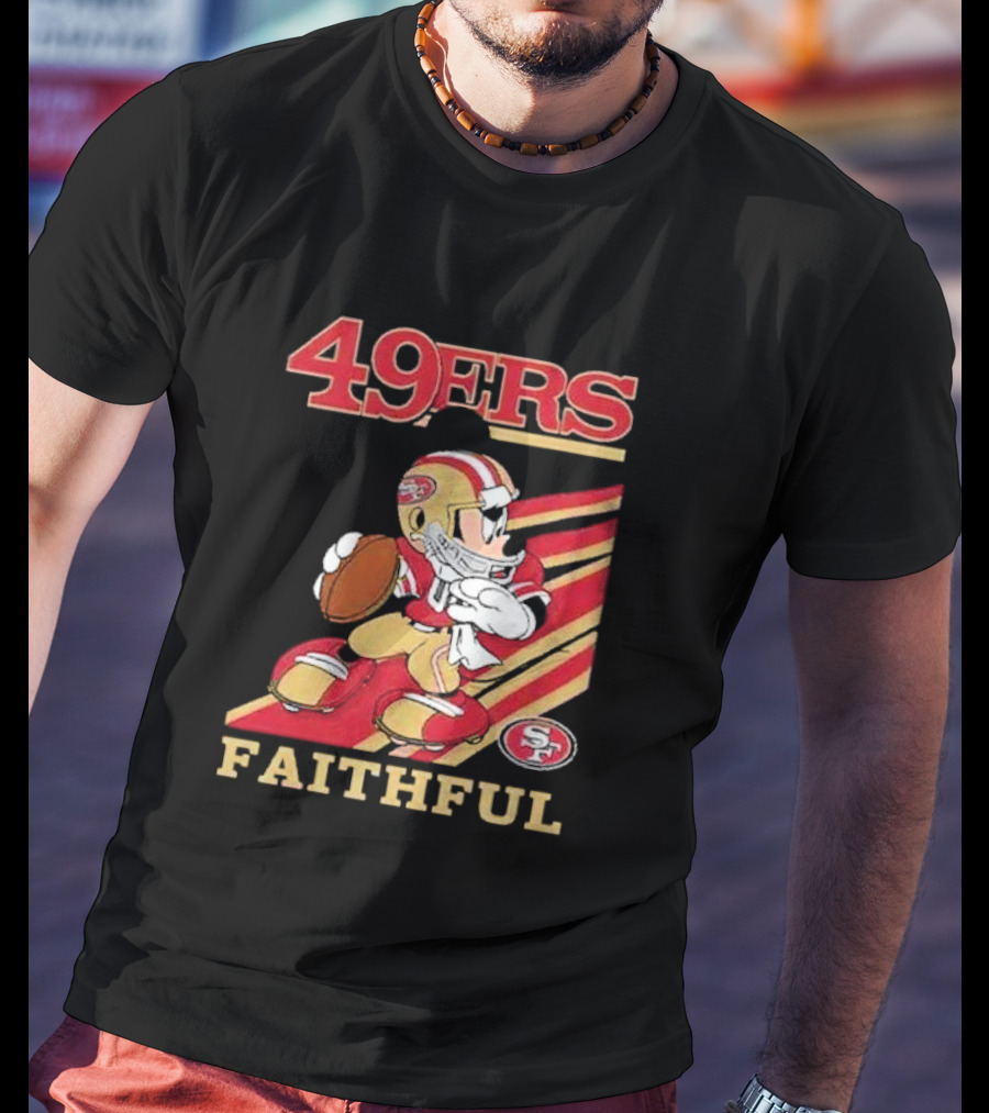49ers Faithful Mickey Mouse Football Player T-Shirt