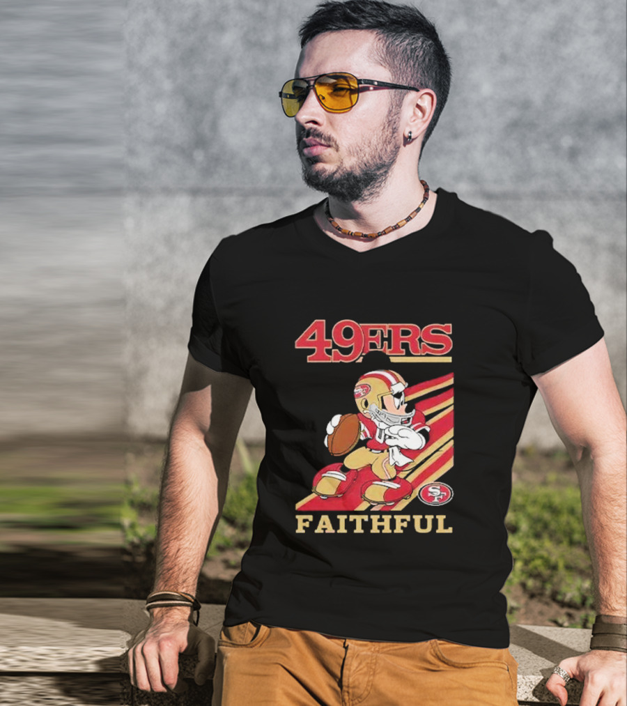 49ers Faithful Mickey Mouse Football Player T-Shirt
