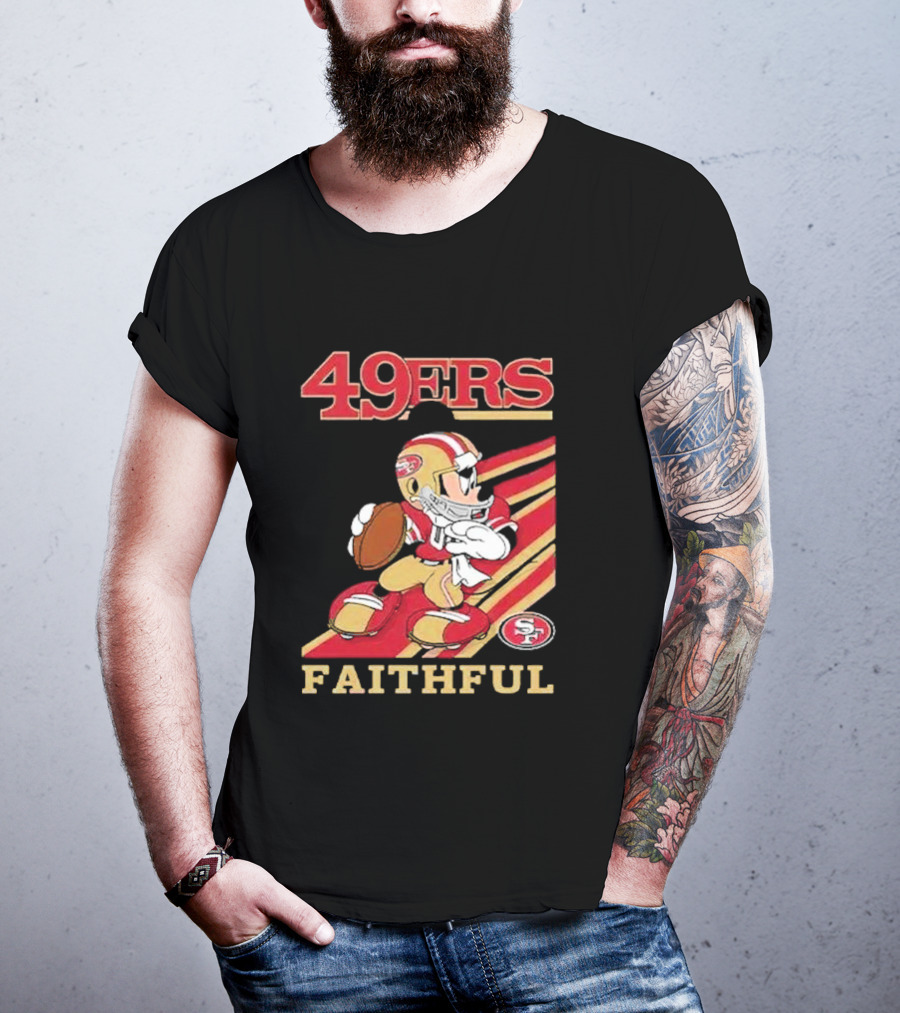 49ers Faithful Mickey Mouse Football Player T-Shirt