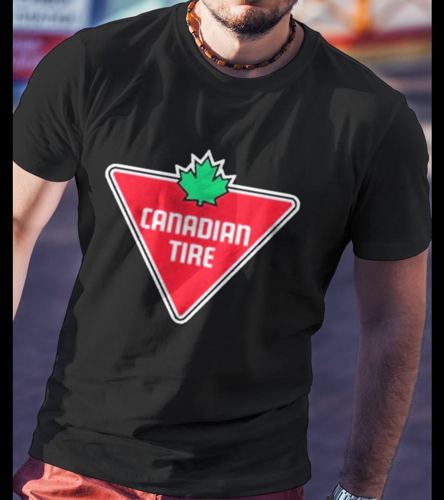 Mike Myers Canadian Tire Logo Red Triangle With Green Maple Leaf T-Shirt