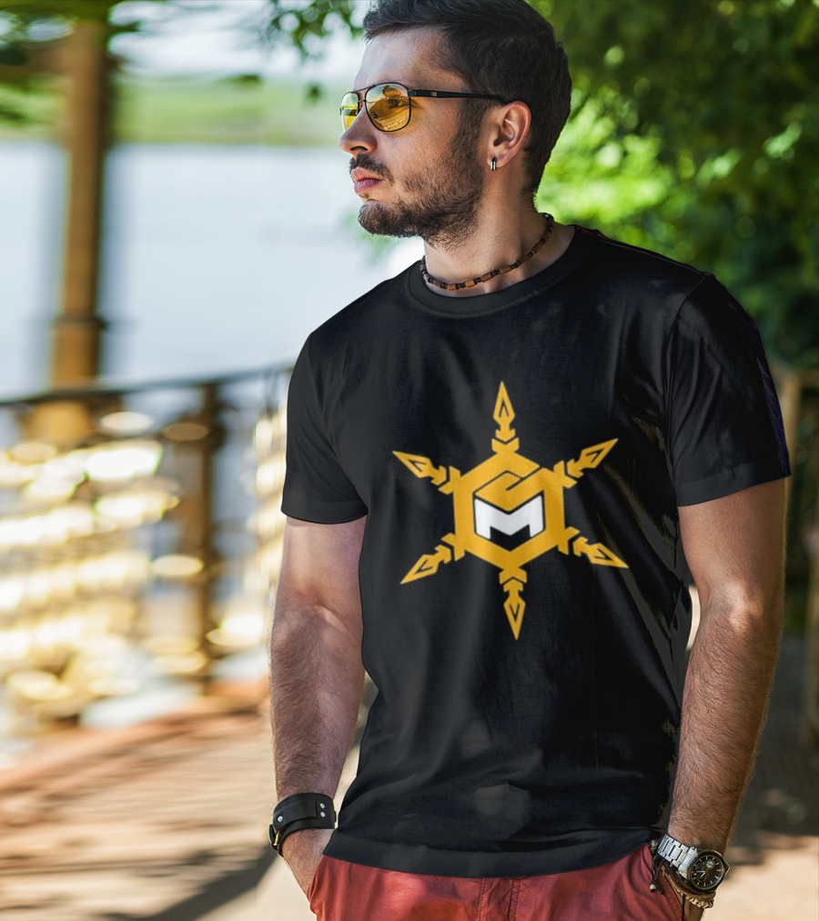 Mike Sainristil M Yellow Snowflake Emblem T-Shirt