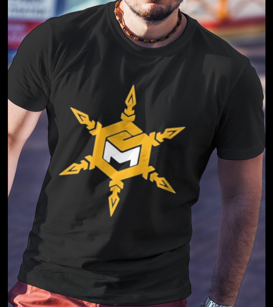 Mike Sainristil M Yellow Snowflake Emblem T-Shirt