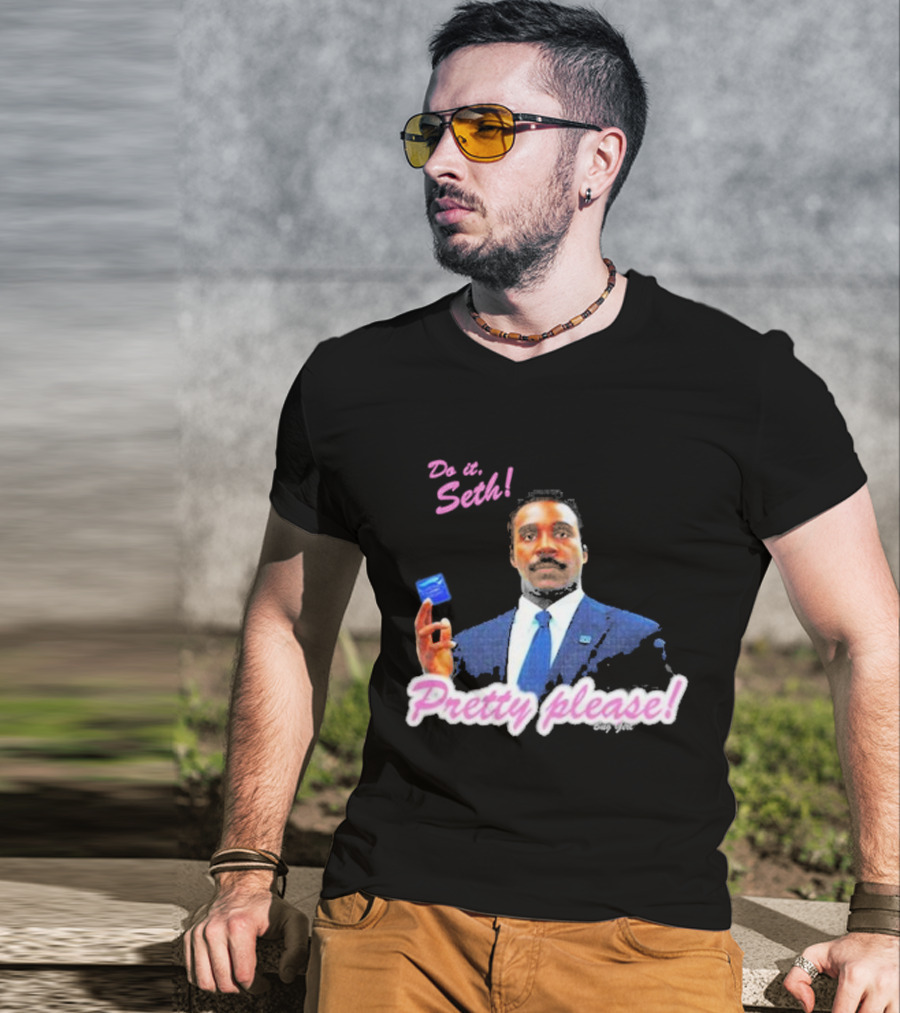 Do It Seth Pretty Please! Milchick Holding Blue Card T-Shirt