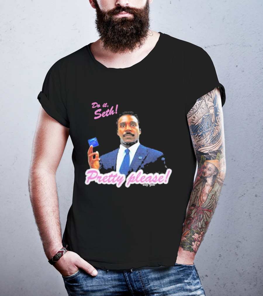 Do It Seth Pretty Please! Milchick Holding Blue Card T-Shirt