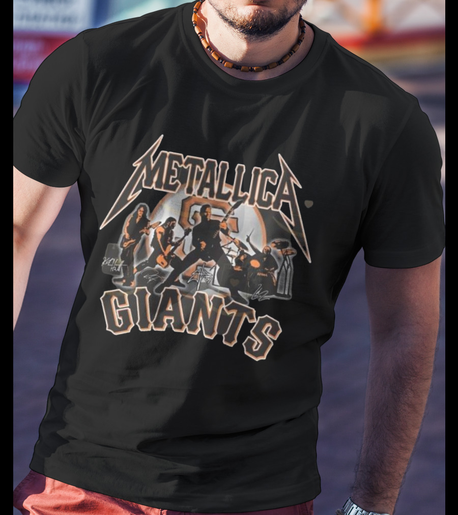 Metallica San Francisco Giants Guitarist Drummer Event 2025 T-Shirt