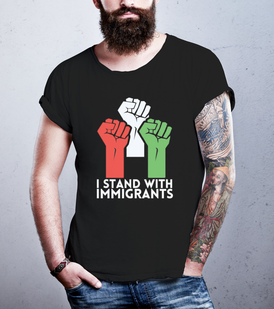 Mexican I Stand With Immigrants Fist Symbol T-Shirt