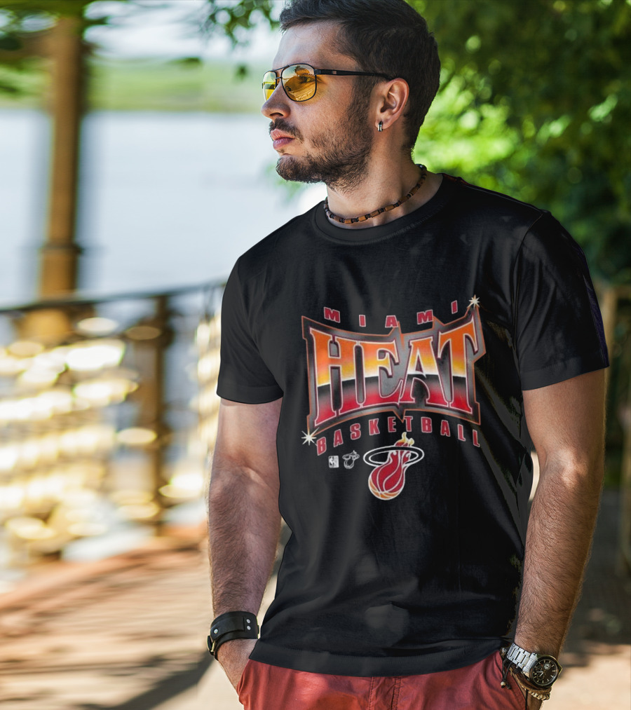 Miami Heat Basketball Worldwide Glow Up NBA Icons T-Shirt