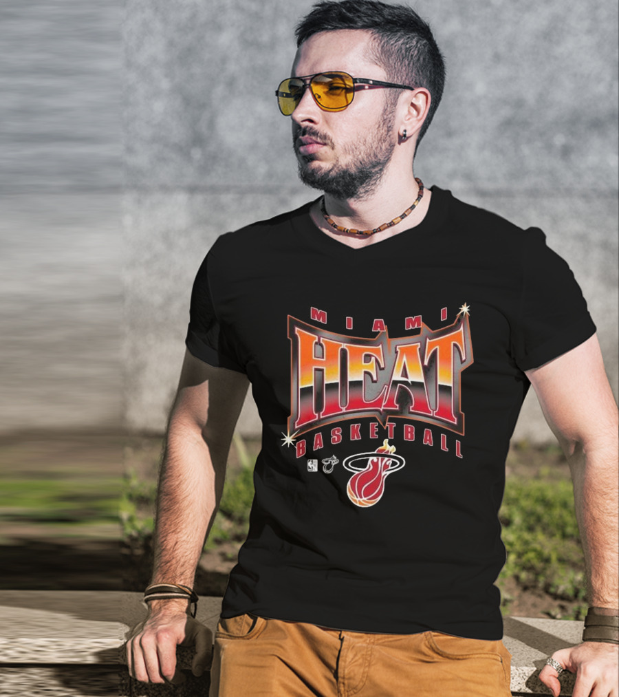 Miami Heat Basketball Worldwide Glow Up NBA Icons T-Shirt