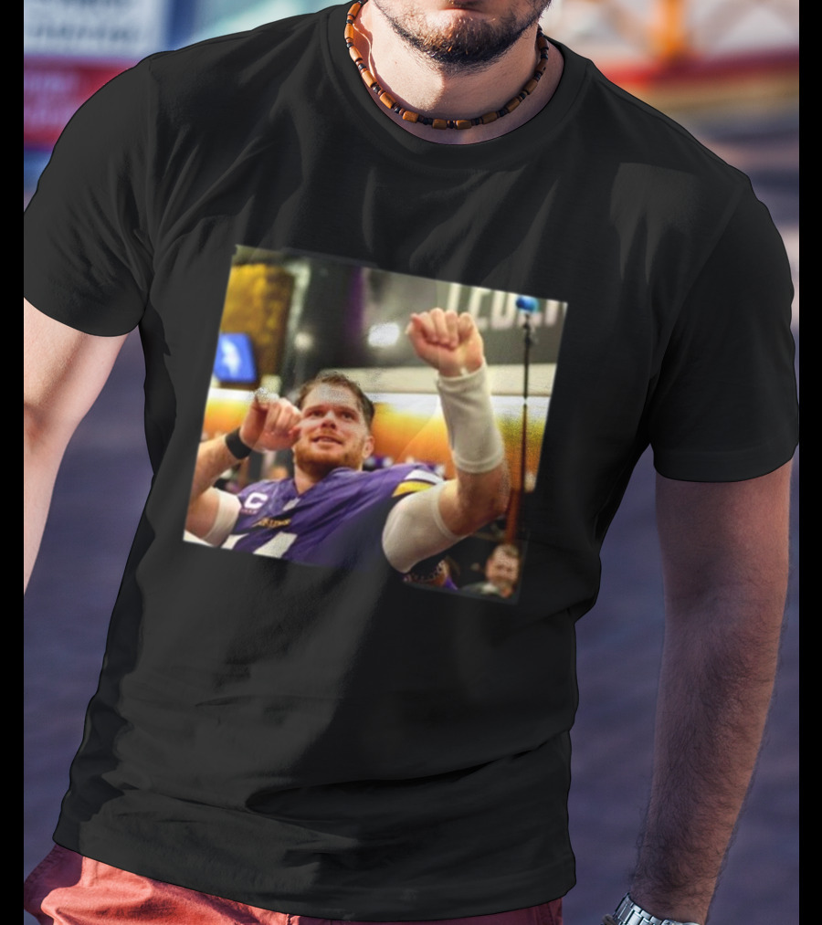 Minnesota Vikings Locker Room Celebration NFL Sam Darnold Insight T-Shirt
