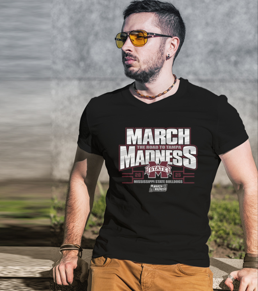 March Madness The Road To Tampa 2025 Mississippi State Bulldogs T-Shirt