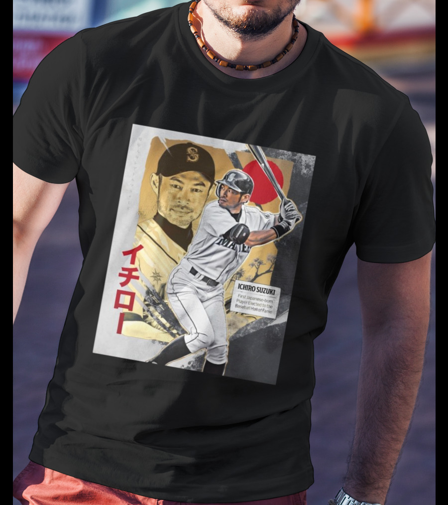 Ichiro Suzuki Seattle Mariners First Japanese-Born Player Elected To Baseball Hall Of Fame Red Sun T-Shirt