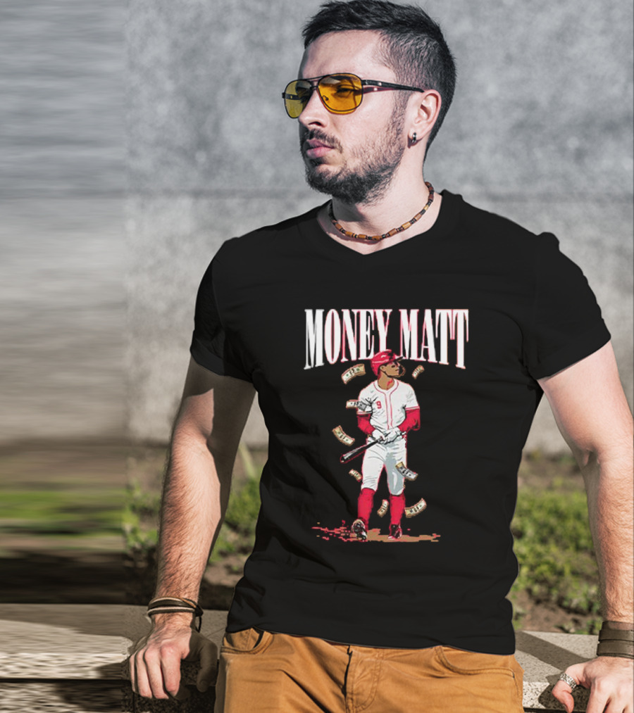 Money Matt McLain Red Baseball Player Icon T-Shirt