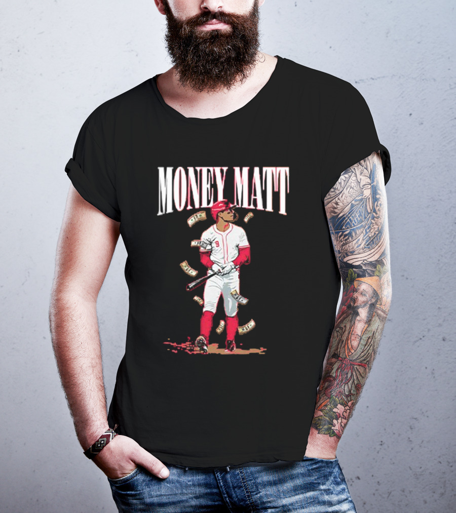 Money Matt McLain Red Baseball Player Icon T-Shirt