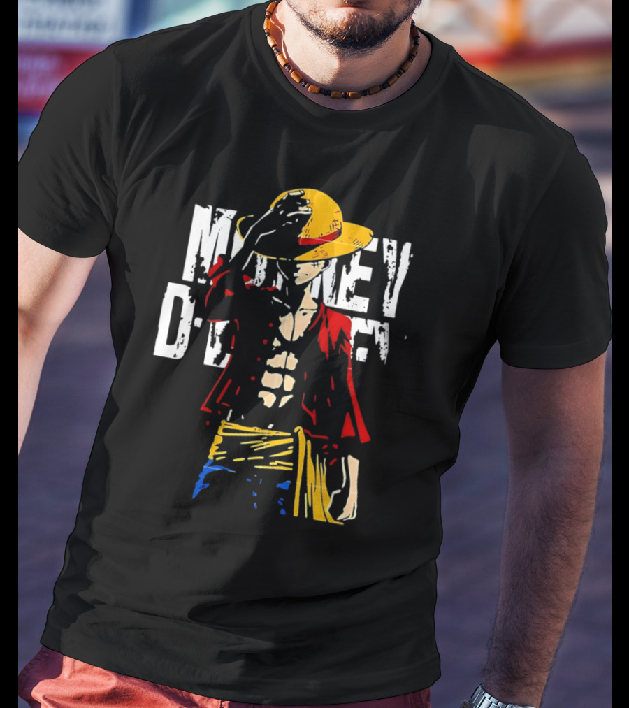 Monkey D Luffy One Piece Anime Character Iconic Straw Hat Pirate Outfit T-Shirt