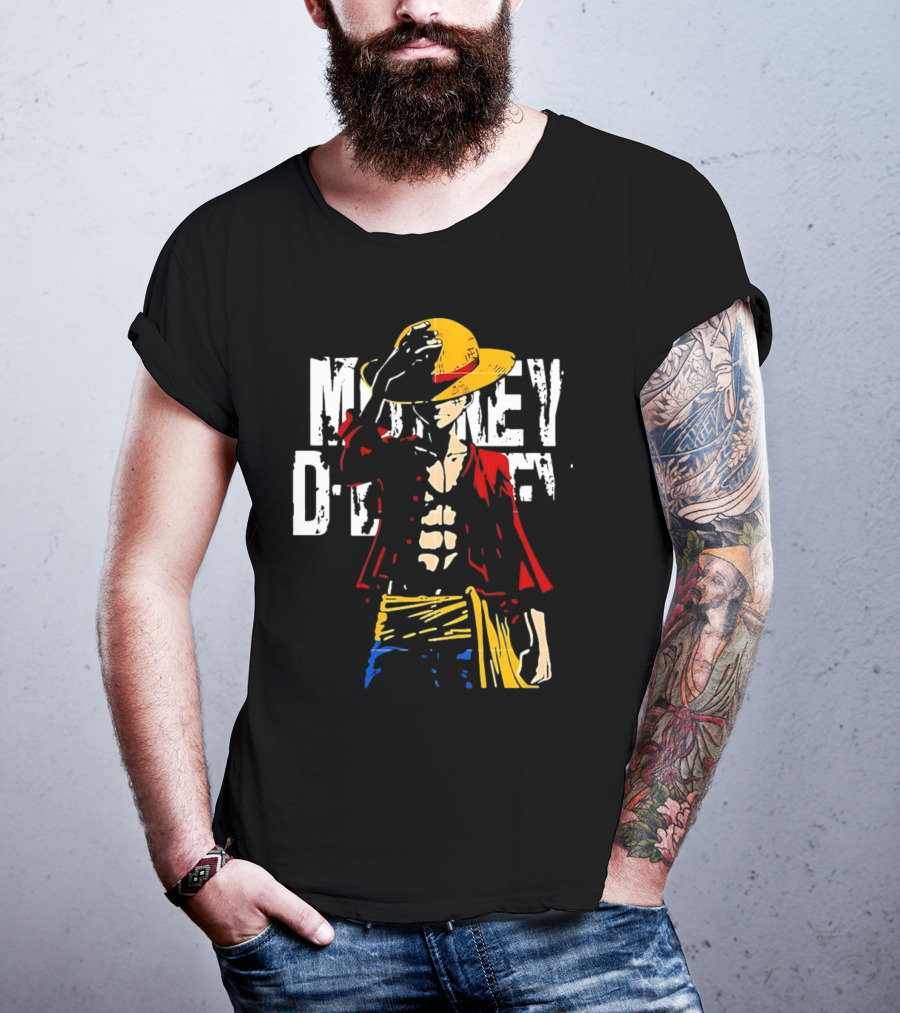 Monkey D Luffy One Piece Anime Character Iconic Straw Hat Pirate Outfit T-Shirt