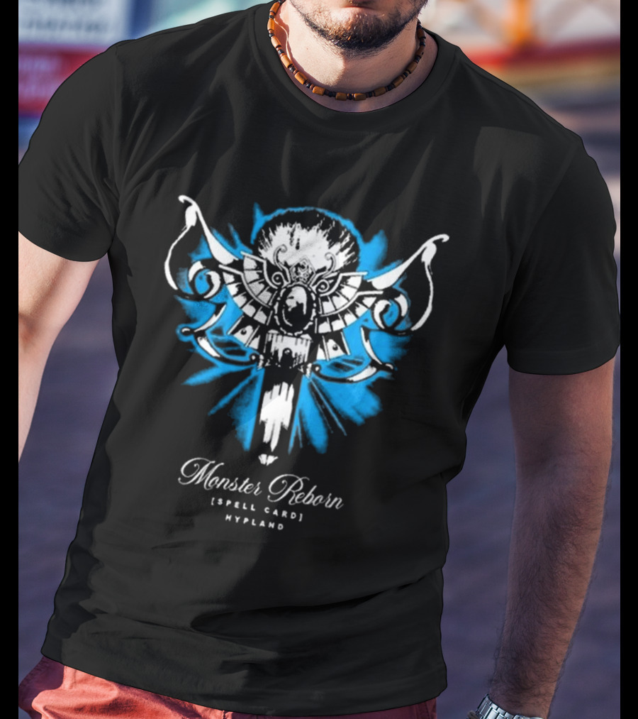 Monster Reborn Spell Card Hypland Blue Winged Design T-Shirt