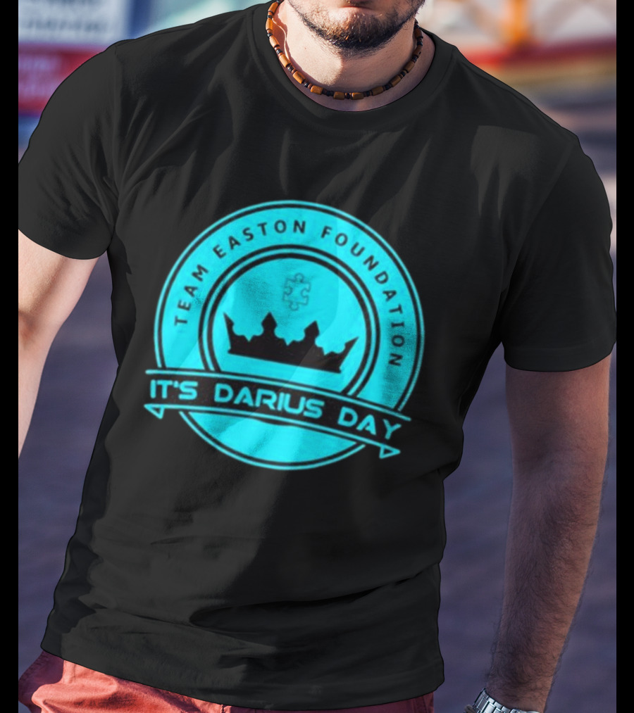 Team Easton Foundation It's Darius Day Autism Puzzle Crown T-Shirt