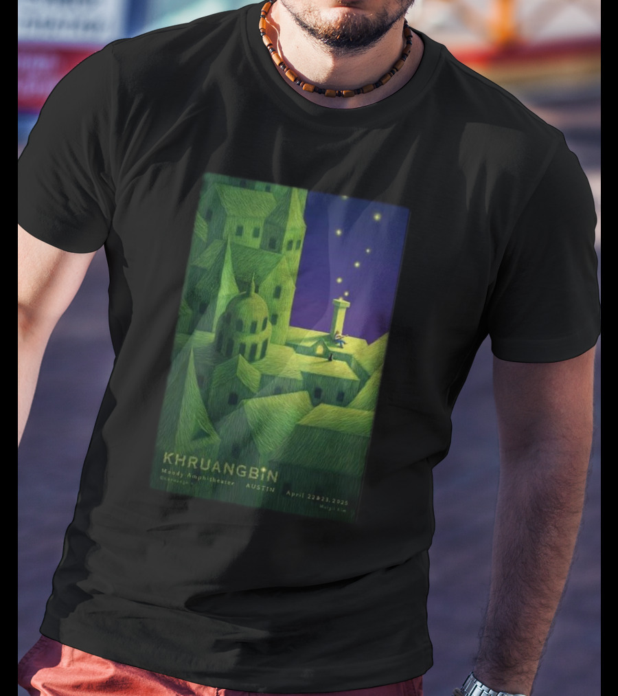 Khruangbin Moody Amphitheater Austin April 22 23 2025 Murugi Kim Artwork T-Shirt