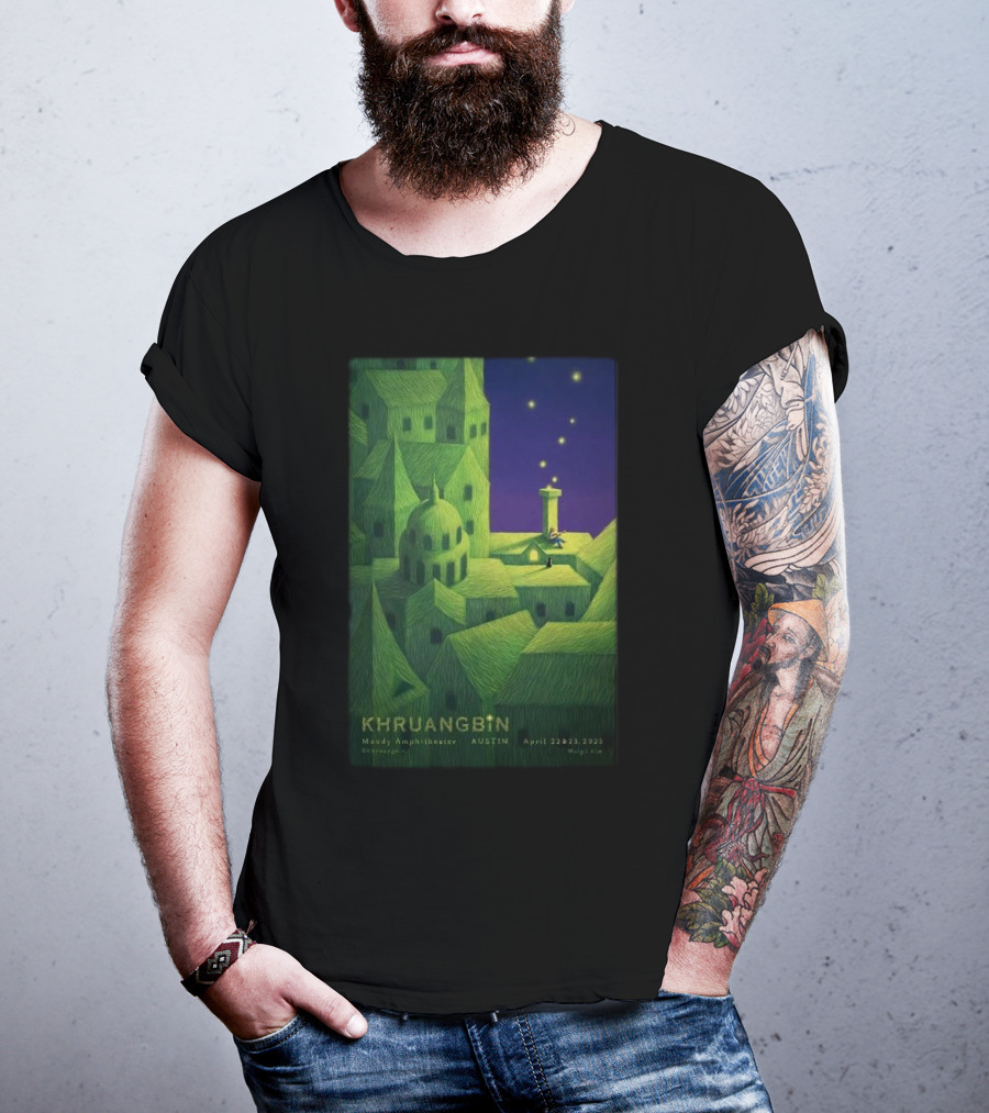 Khruangbin Moody Amphitheater Austin April 22 23 2025 Murugi Kim Artwork T-Shirt