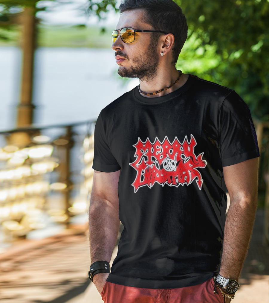 Merry Christmas Devil Pentagram Morbid Xmas T-Shirt