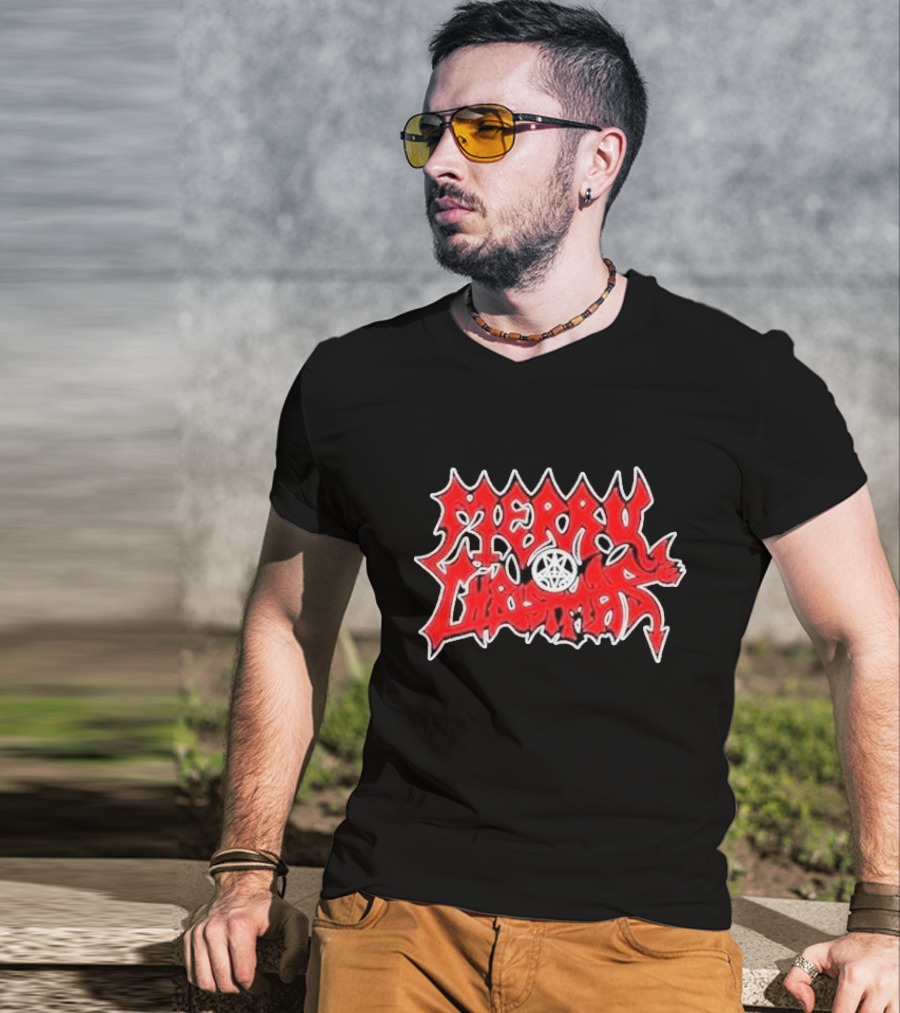 Merry Christmas Devil Pentagram Morbid Xmas T-Shirt
