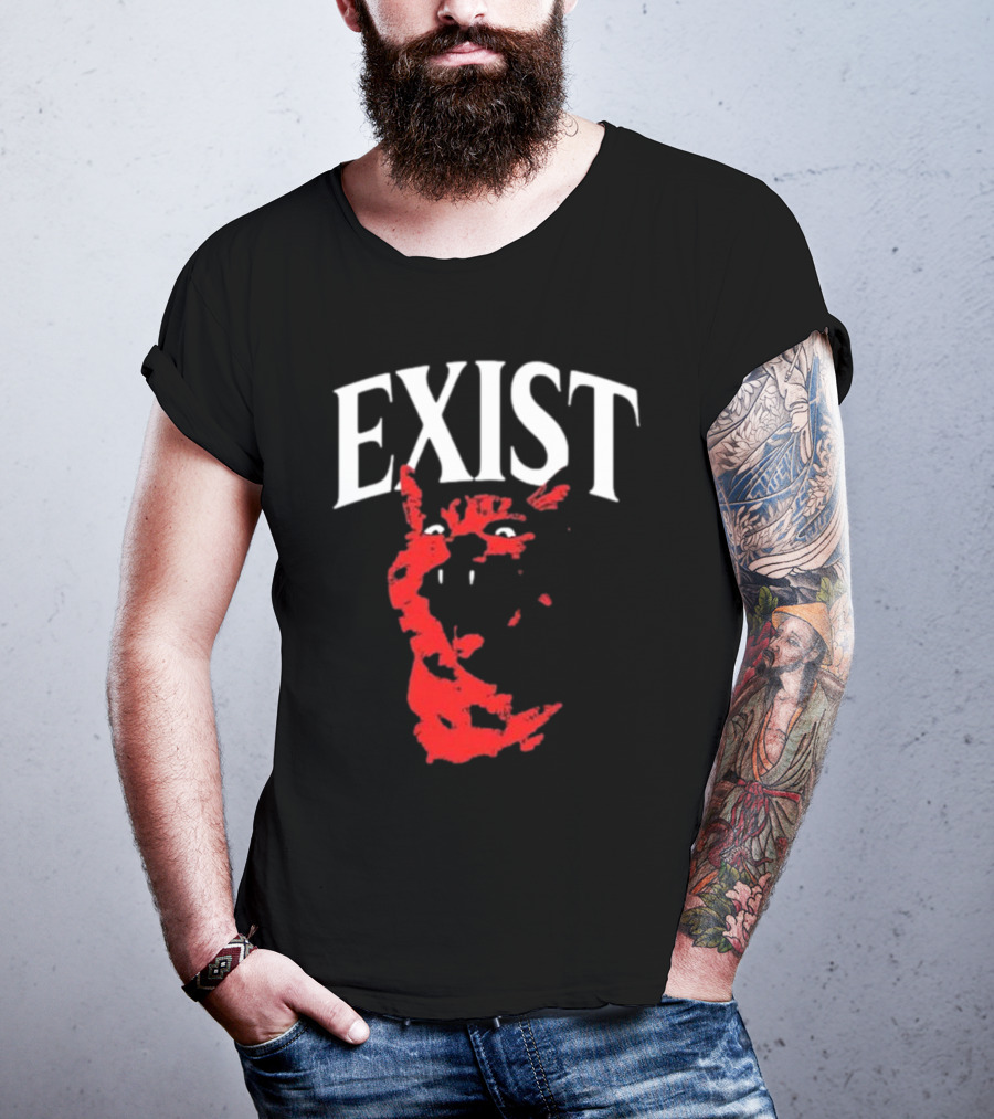 Mynameistuv Exist Red Cat Face T-Shirt