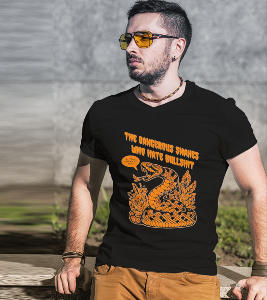 The Dangerous Snakes Who Hate Bullshit Fierce Orange Snake Illustration T-Shirt