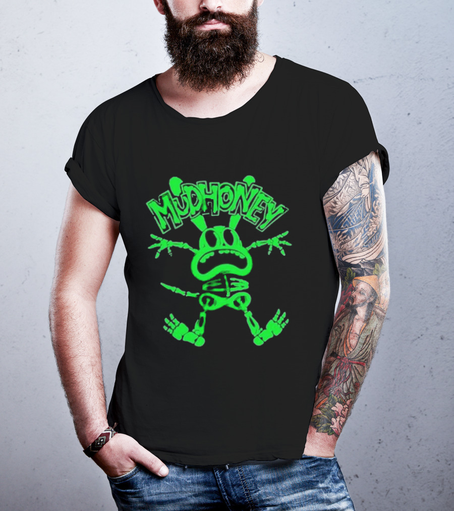 Mudhoney Foro Indie Rocks Mexico City Mar 30 2025 Glowing Green Cartoon Monster T-Shirt