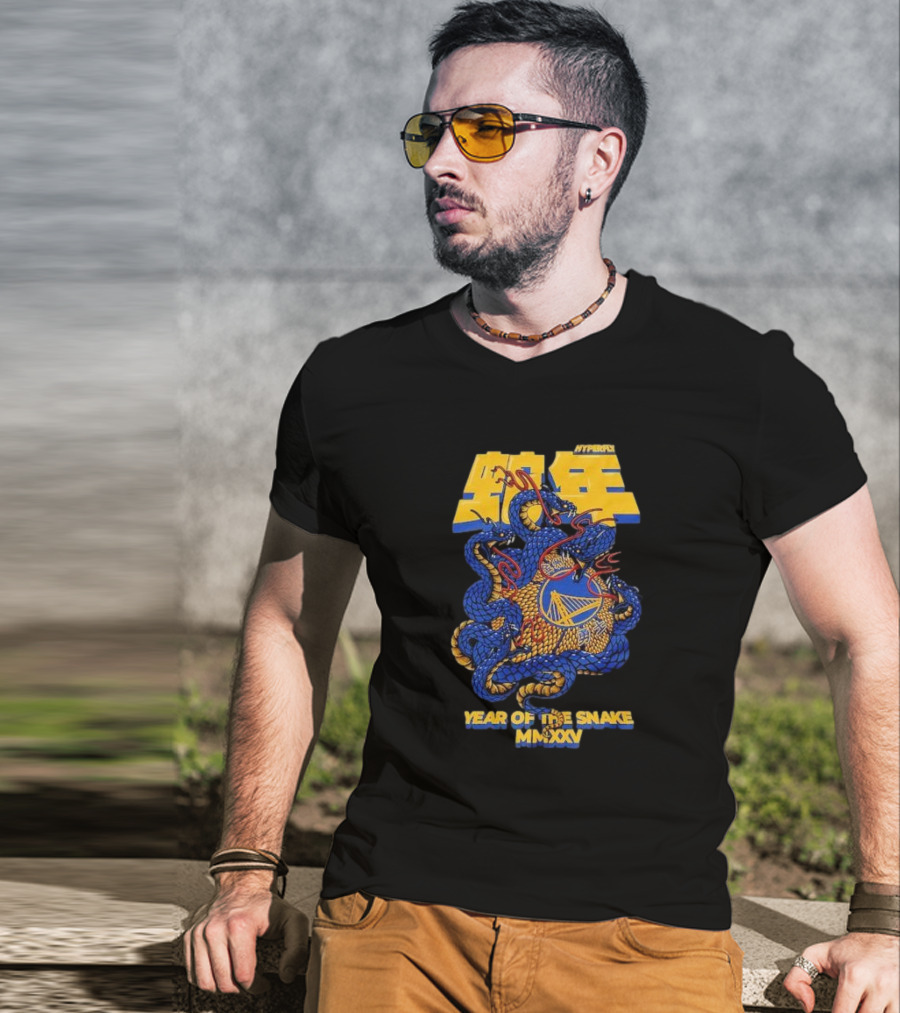 NBALab X Hyperfly Golden State Warriors Year Of The Snake MNXXIV Lunar New Year Collection T-Shirt
