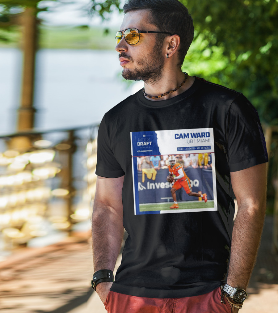 New York Giants Mock Draft Tracker Cam Ward QB Miami Daniel Jeremiah NFL Network T-Shirt