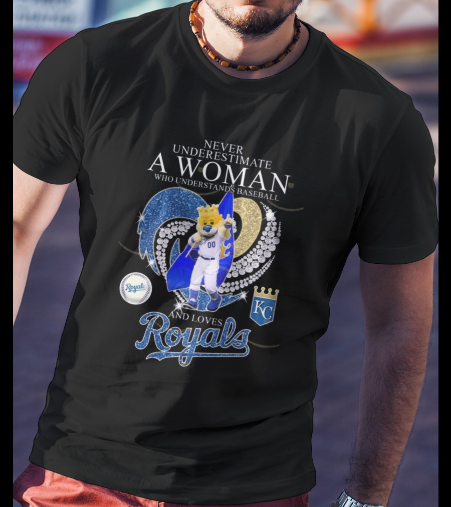 Never Underestimate A Woman Who Understands Baseball Royals Mascot Kansas City Love T-Shirt