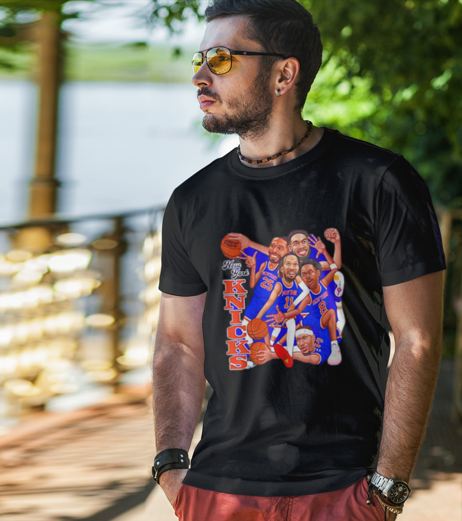 New York Knicks Basketball Caricatures Team Group Fan Favorite T-Shirt