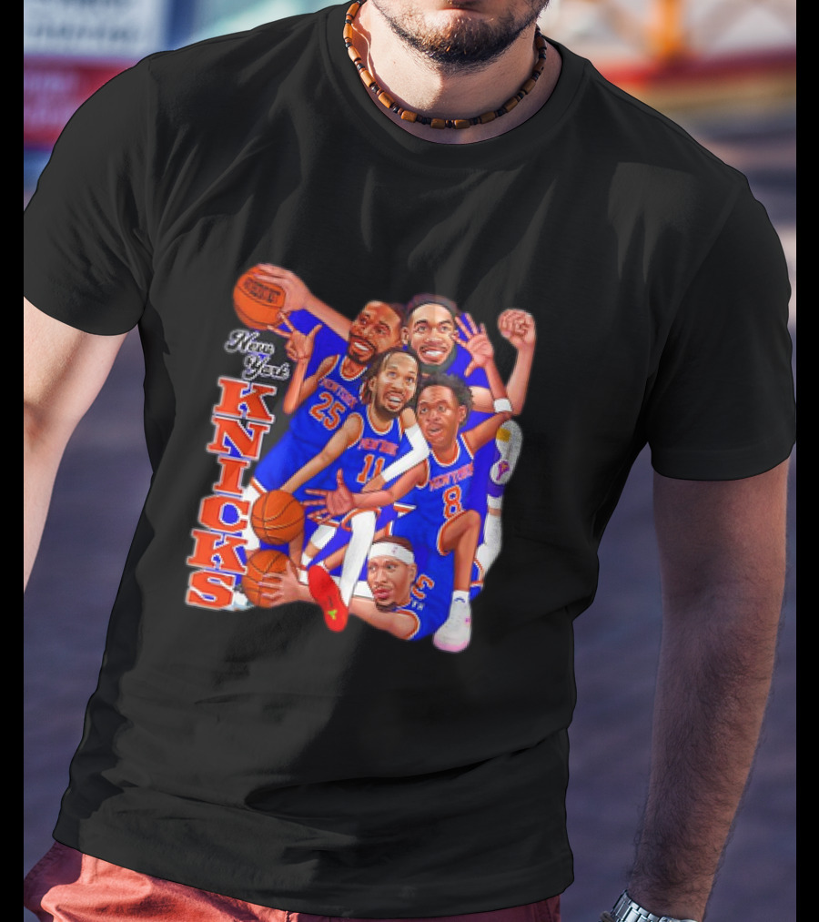 New York Knicks Basketball Caricatures Team Group Fan Favorite T-Shirt