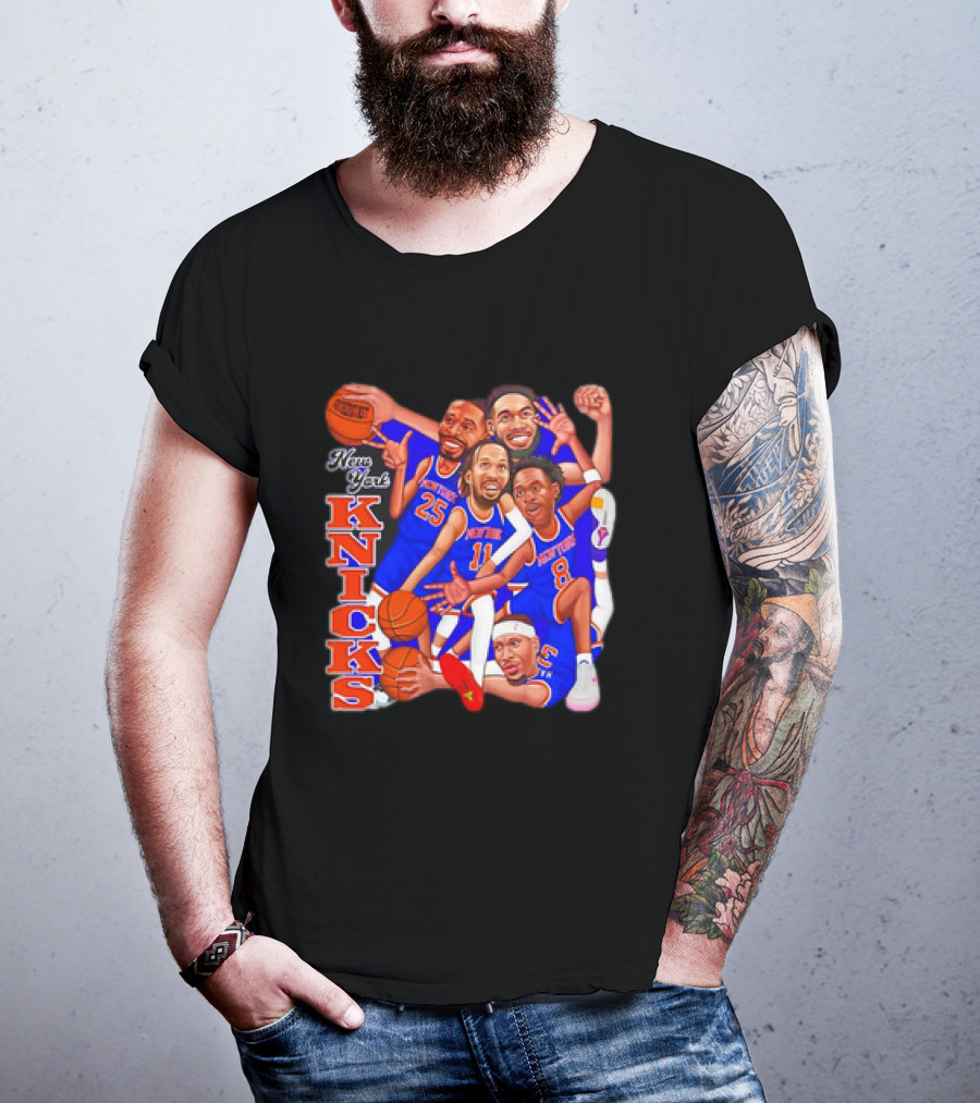 New York Knicks Basketball Caricatures Team Group Fan Favorite T-Shirt