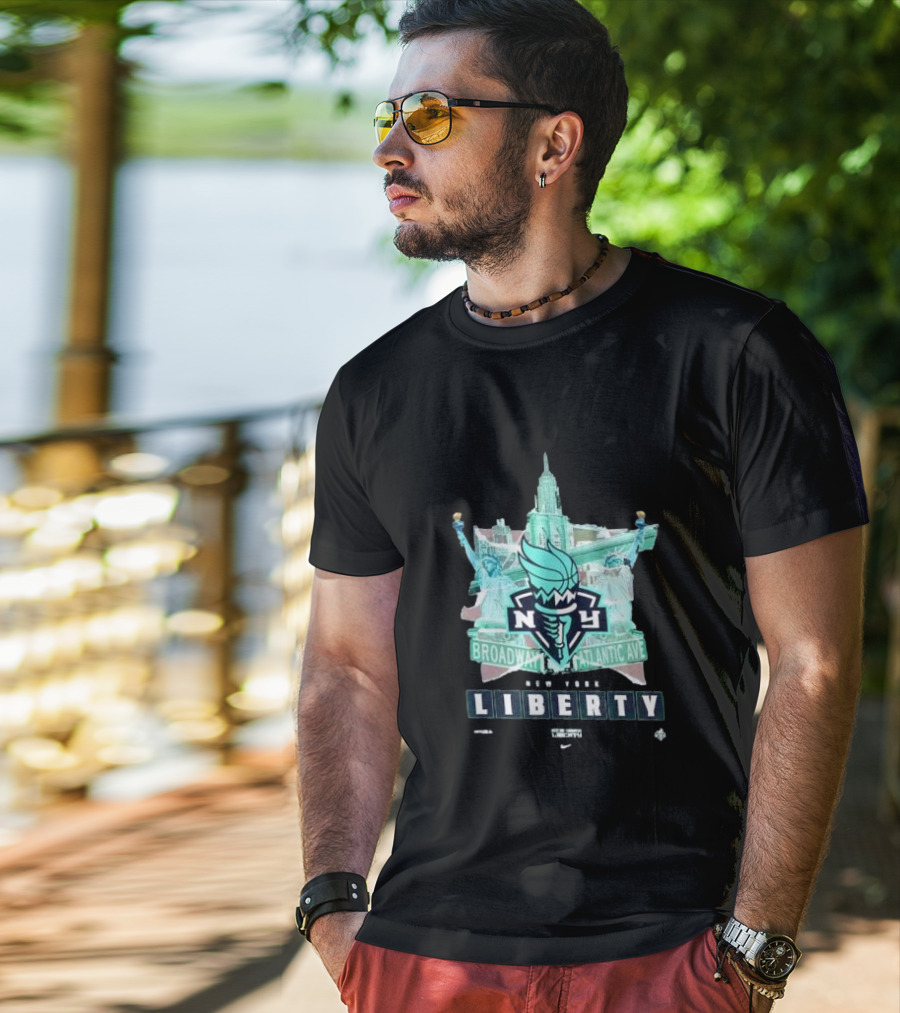 New York Liberty Broadway Atlantic Ave WNBA Statue Of Liberty Empire State Building T-Shirt